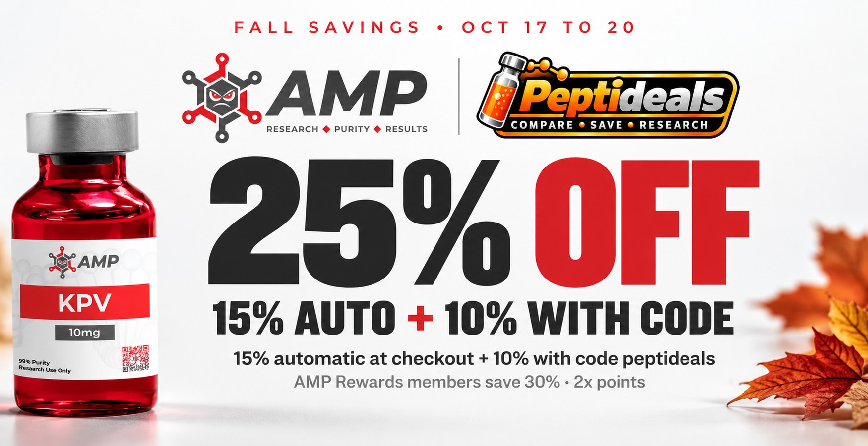 Ameano Peptides: Fall Savings: 25% Off with Code peptideals