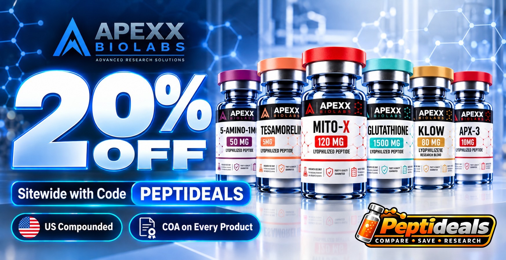 Apexx Biolabs: 20% Off Sitewide with Code PEPTIDEALS