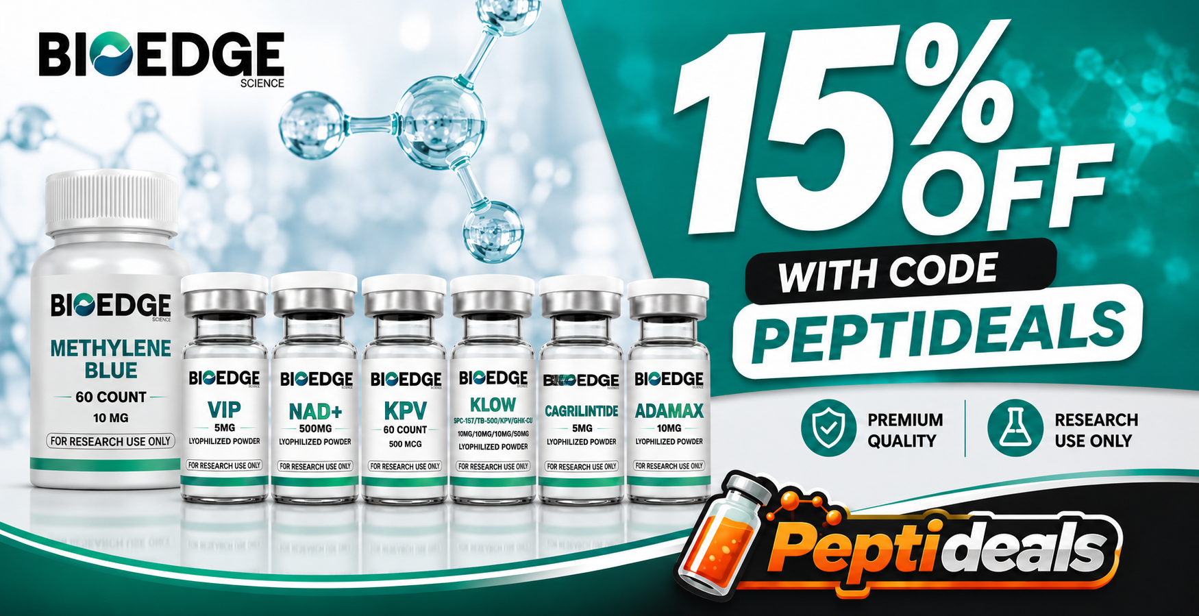 BioEdge Research Labs: 15% Off Sitewide with Code PEPTIDEALS