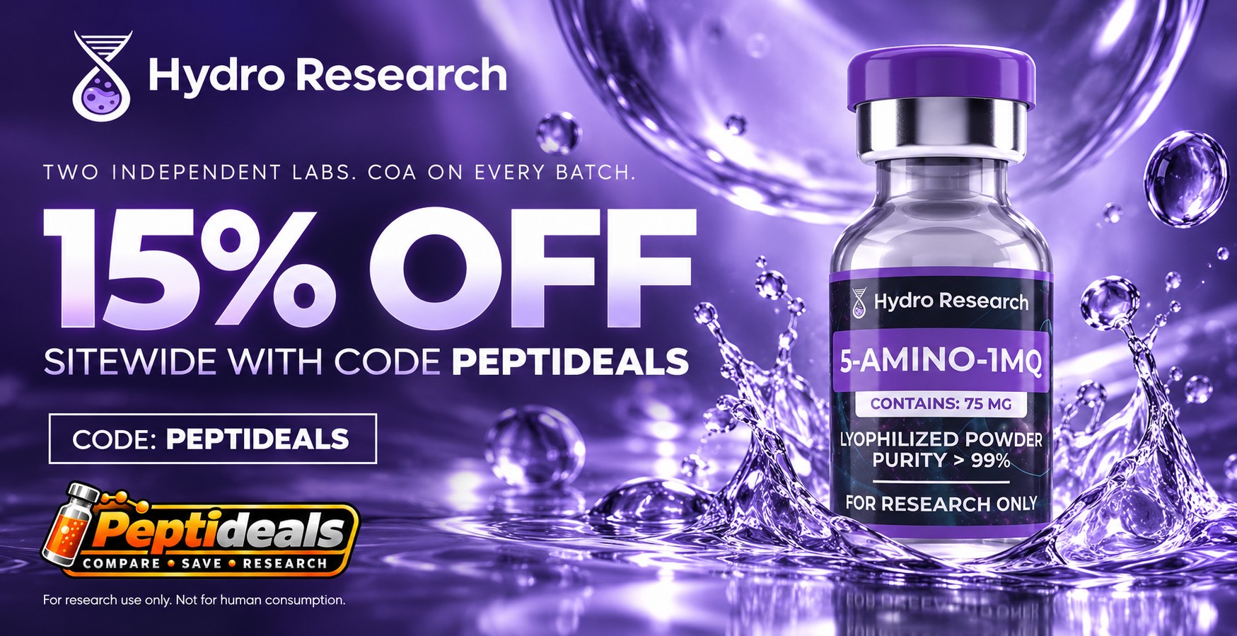 Hydro Research: 15% Off Sitewide with Code PEPTIDEALS