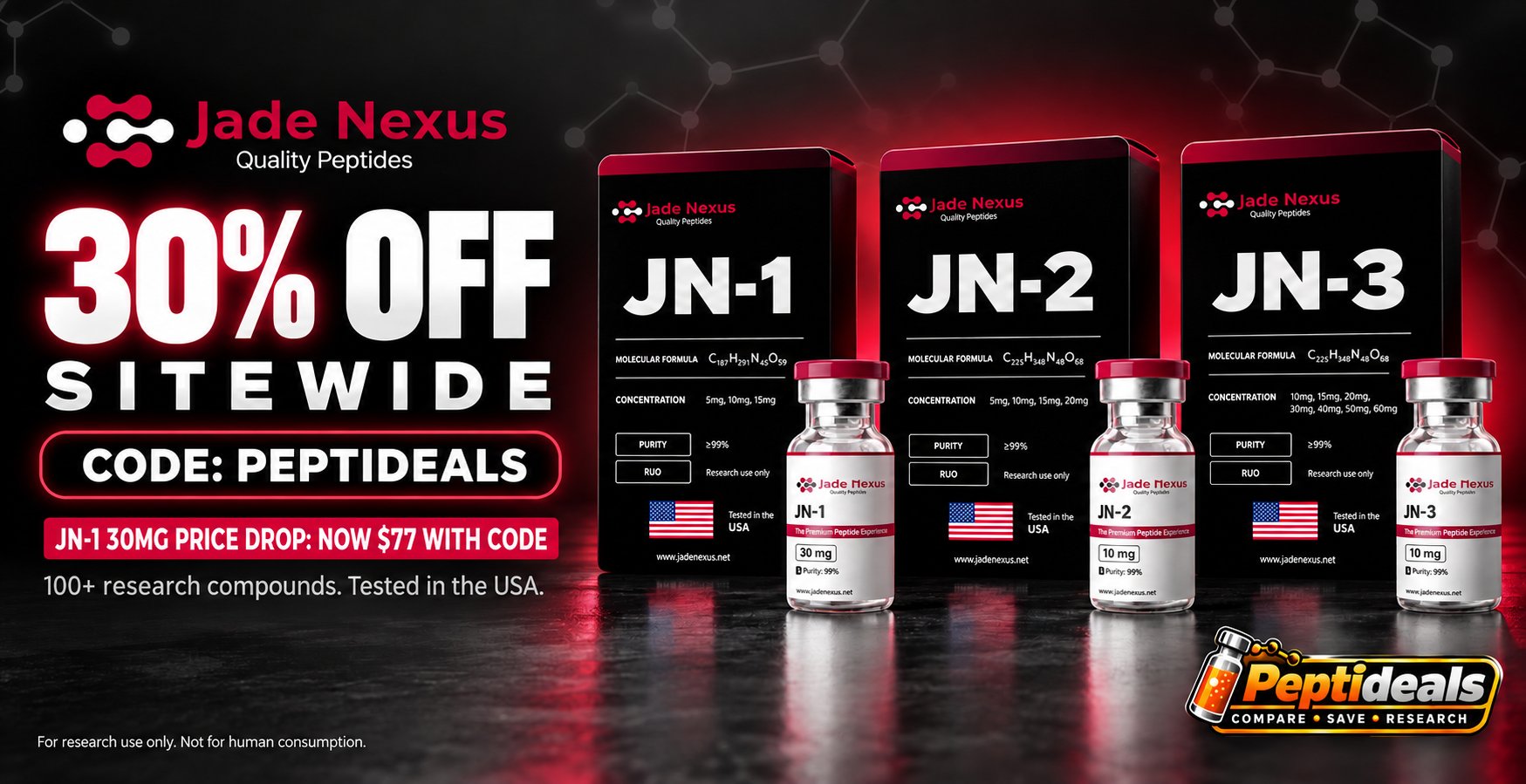 Jade Nexus: 30% Off Sitewide with Code PEPTIDEALS