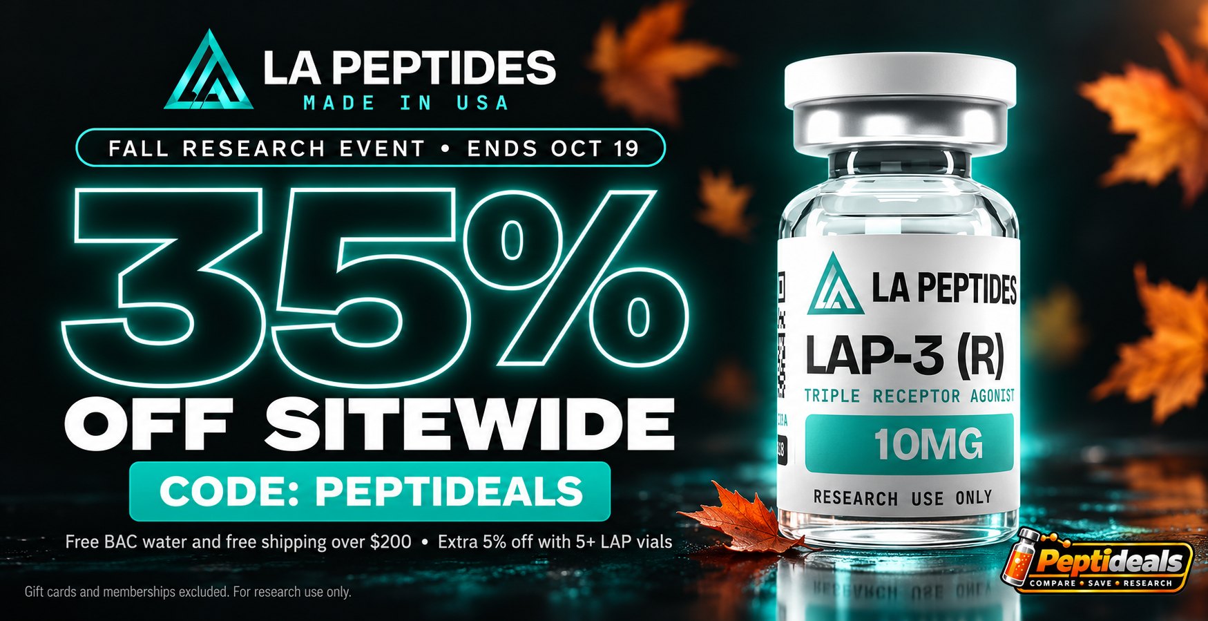 LA Peptides: Fall Research Event: 35% Off Sitewide with Code PEPTIDEALS