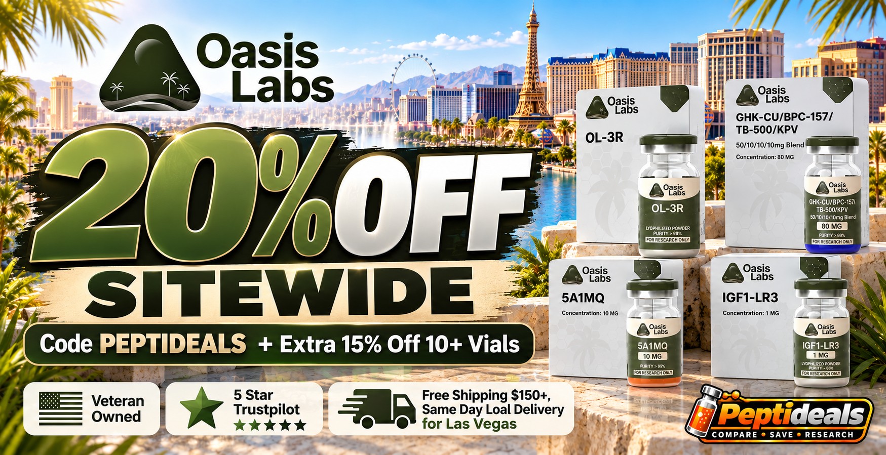 Oasis Labs: 20% Off Sitewide + Extra 15% Off 10+ Vials