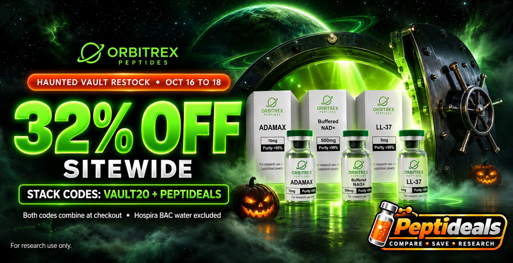 Orbitrex Peptides: Haunted Vault Restock: 32% Off Sitewide
