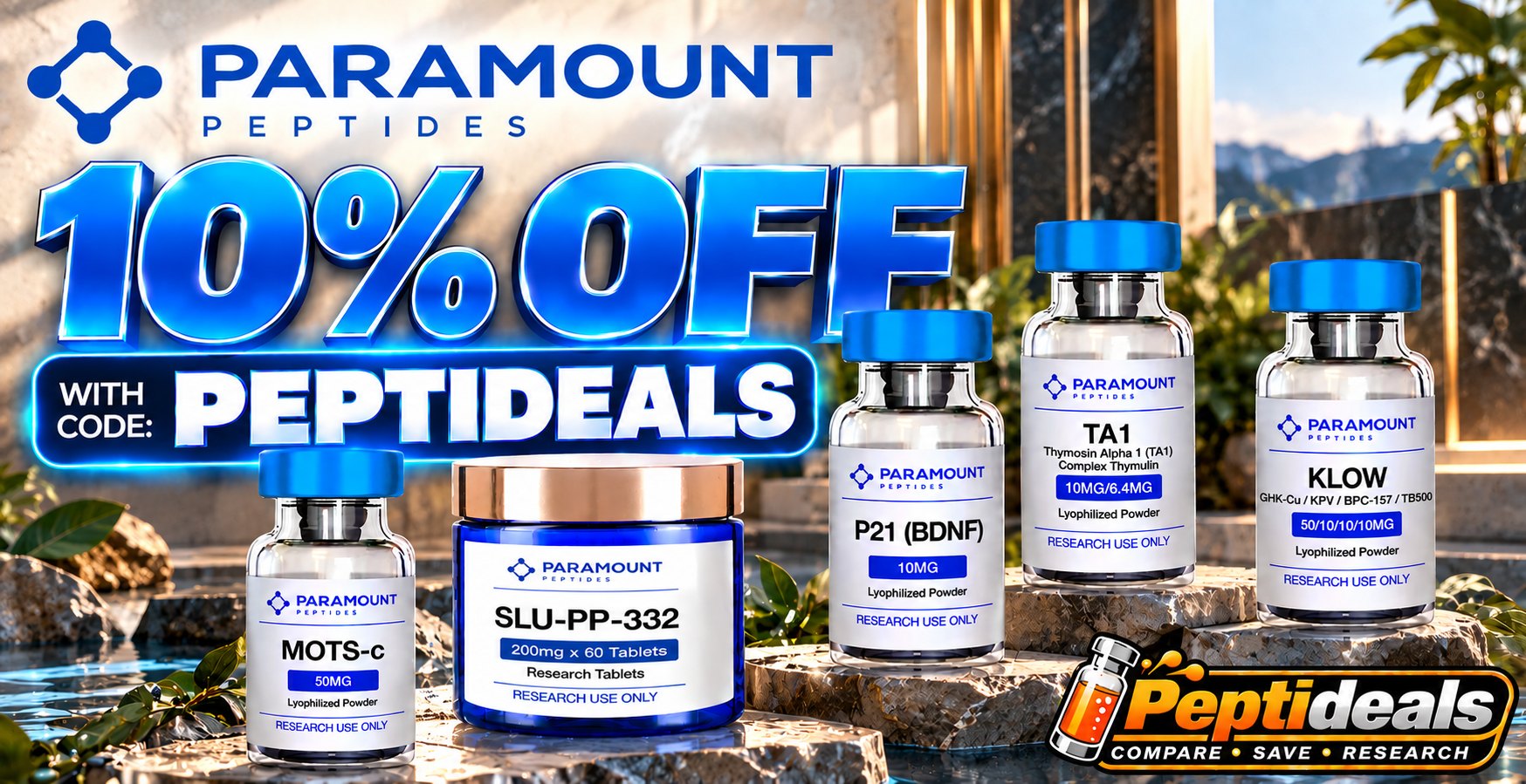 Paramount Peptides: 10% Off Sitewide with Code peptideals