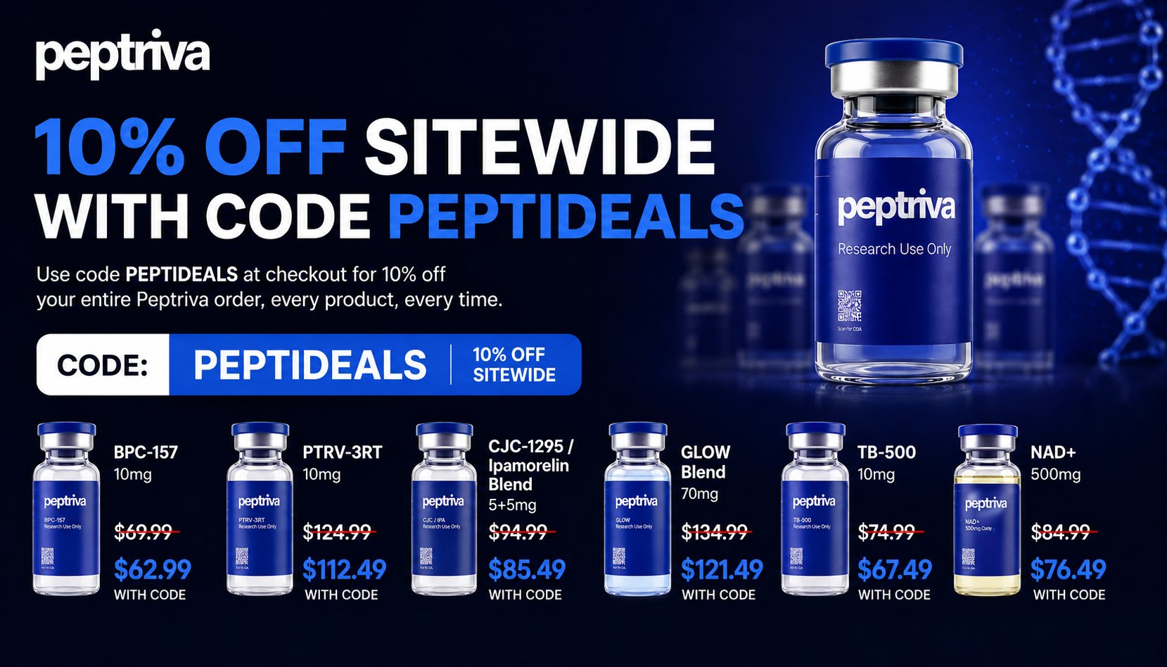 Peptriva: 10% Off Sitewide with Code PEPTIDEALS