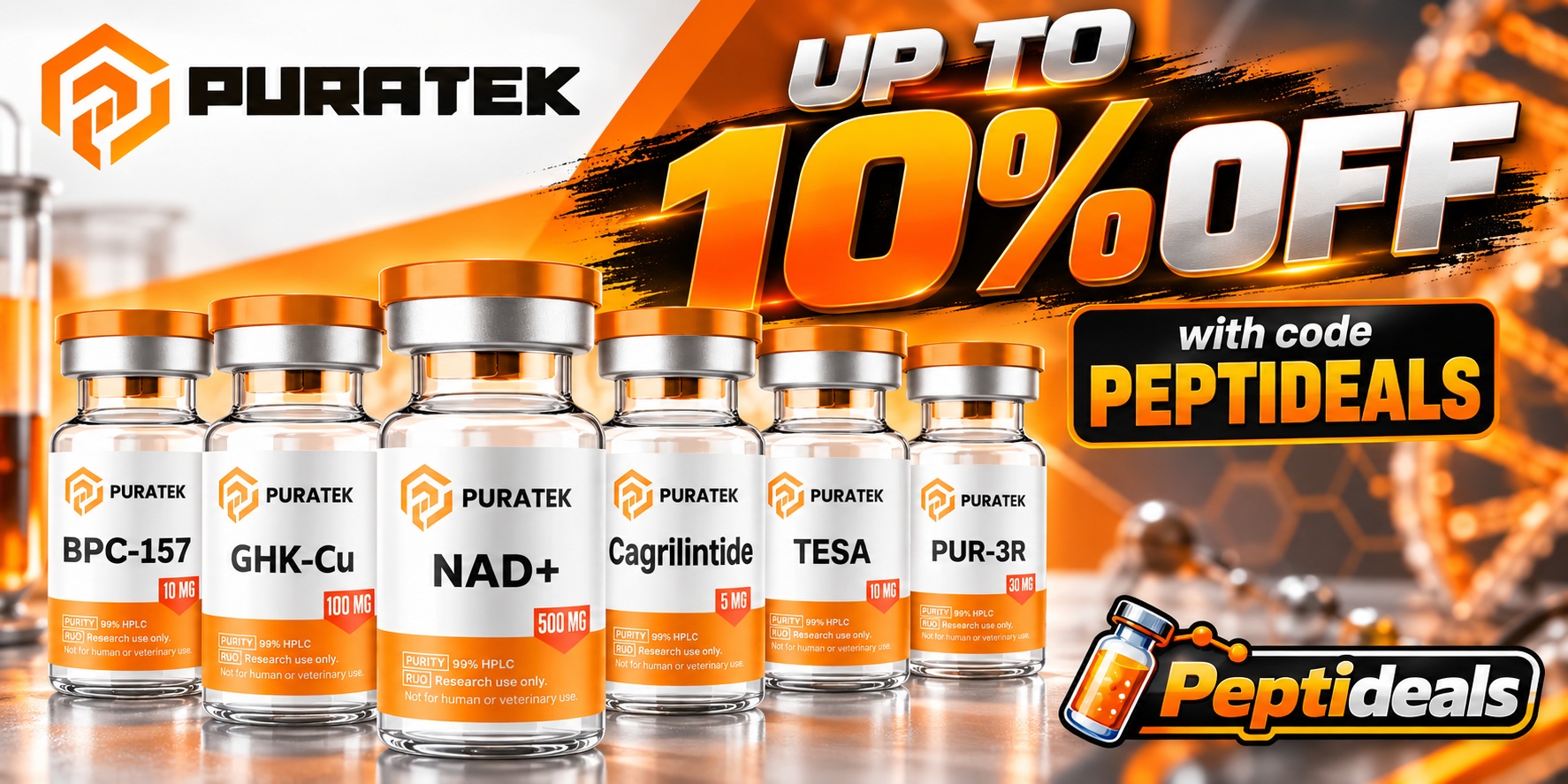 Puratek Peptides: 10% Off Sitewide with Code PEPTIDEALS