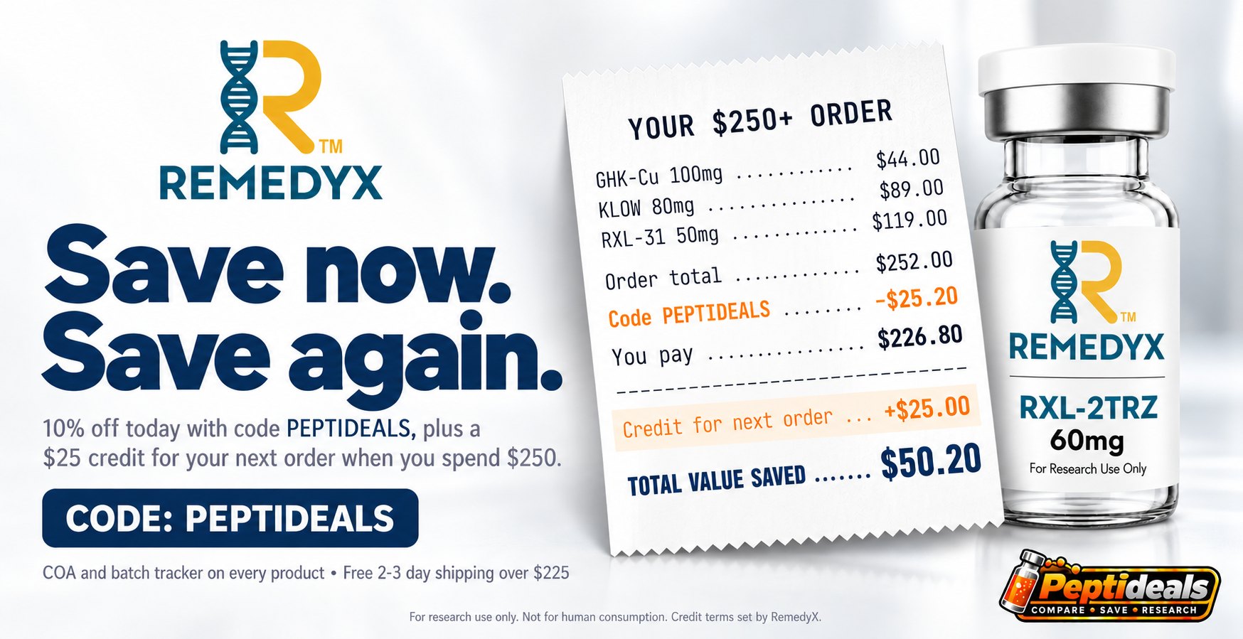 RemedyX: 10% Off Sitewide + $25 Credit on $250+