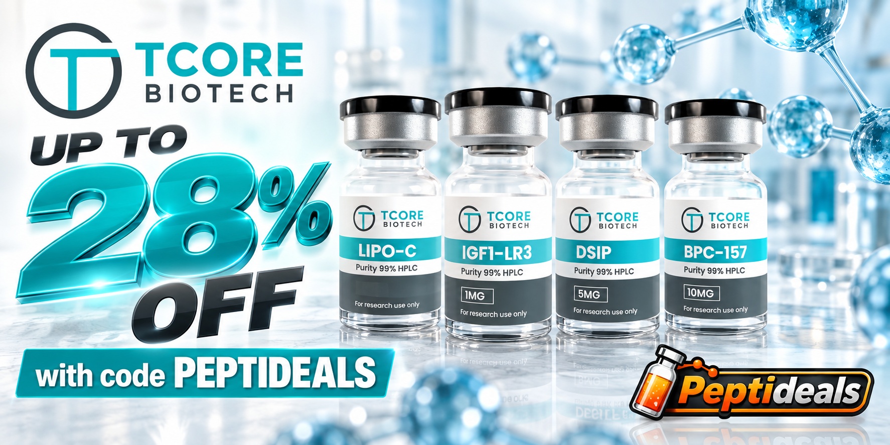 TCore Biotech: Up to 28% Off with Code peptideals