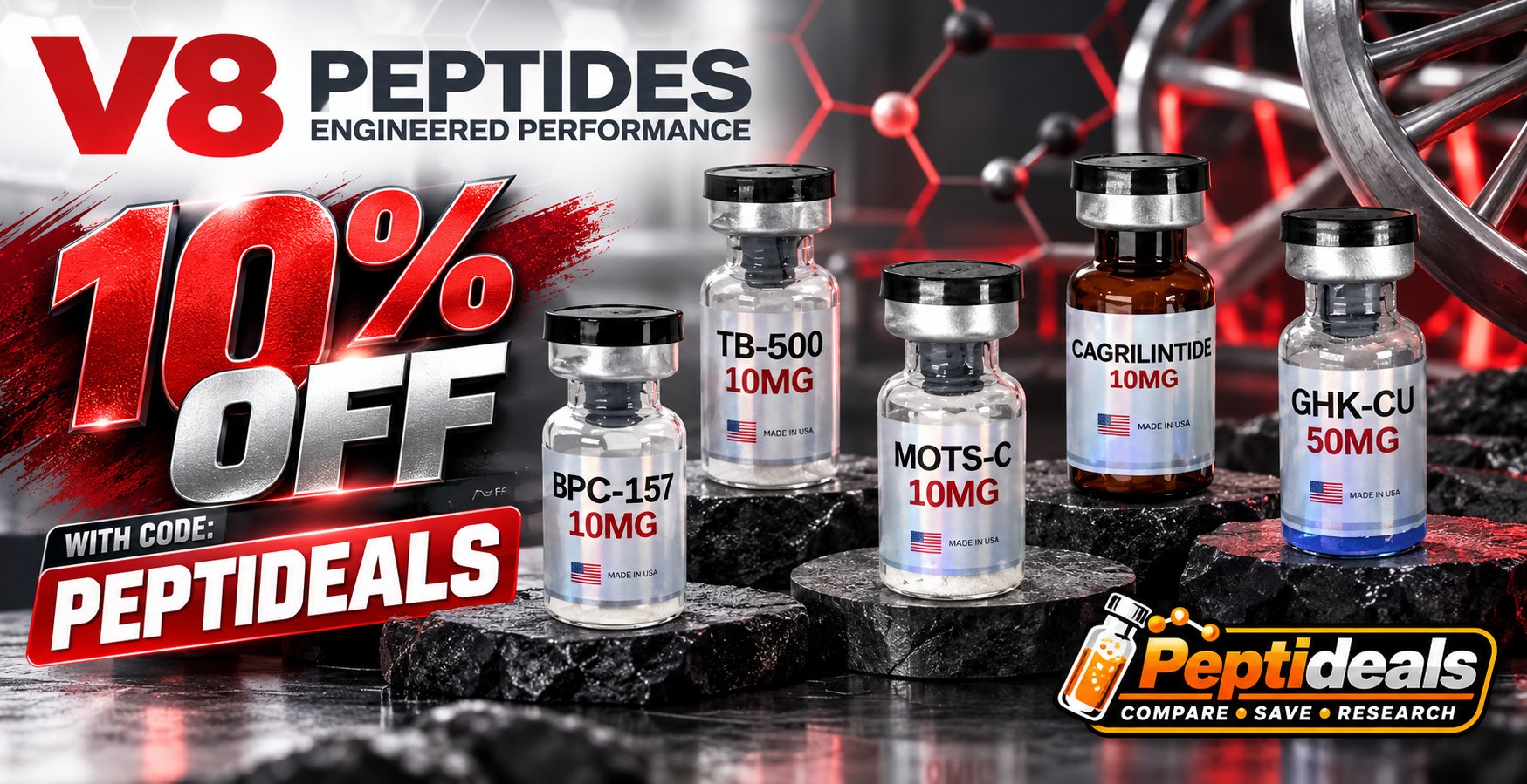V8 Peptides: 10% Off Sitewide with Code PEPTIDEALS