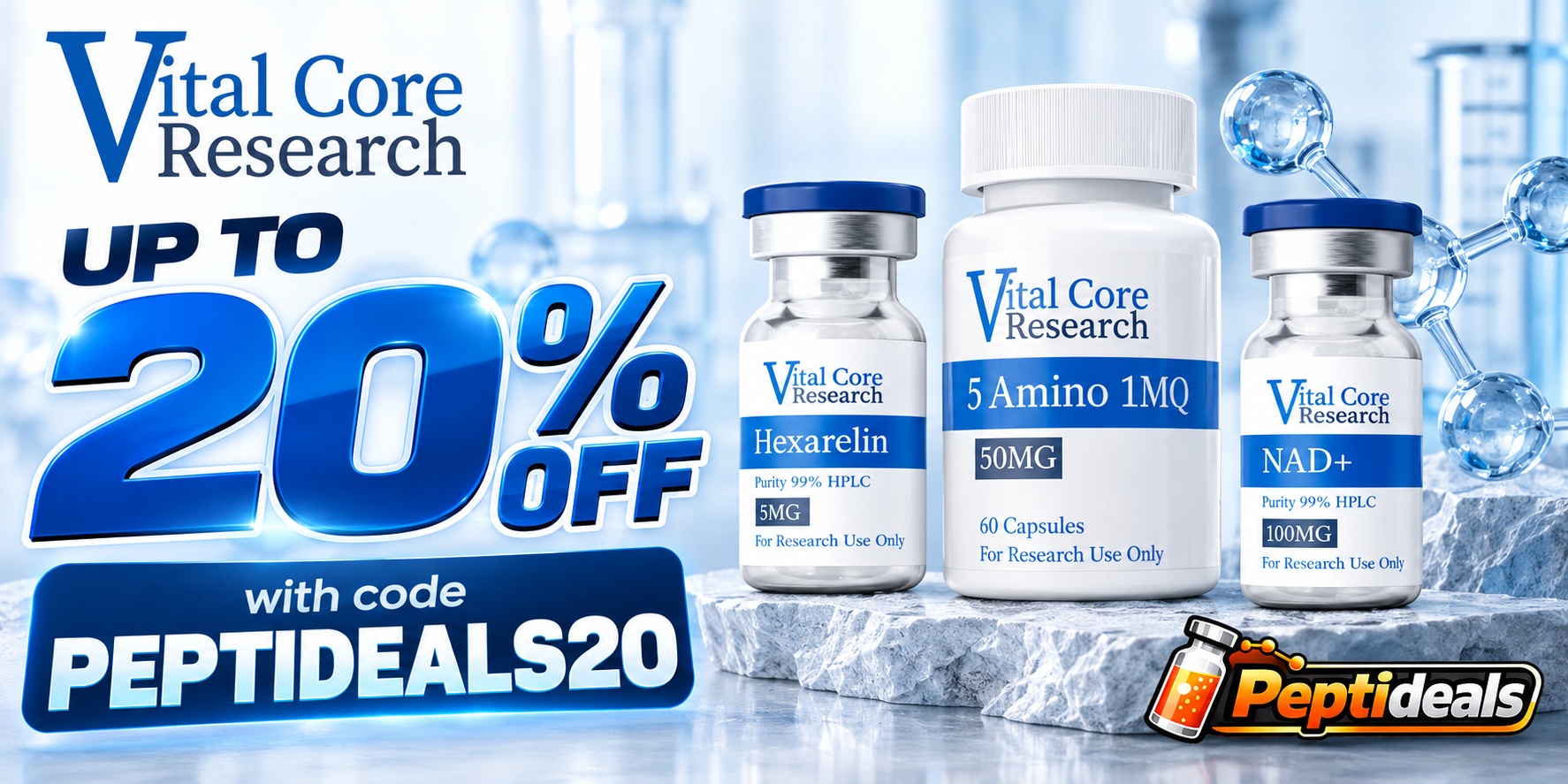 Vital Core Research: 20% Off with Code peptideals20