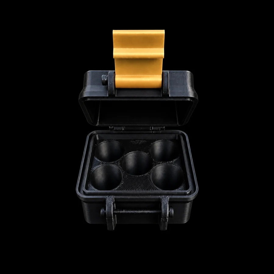 Premium 5 Vial Storage Case, Black & Gold Edition